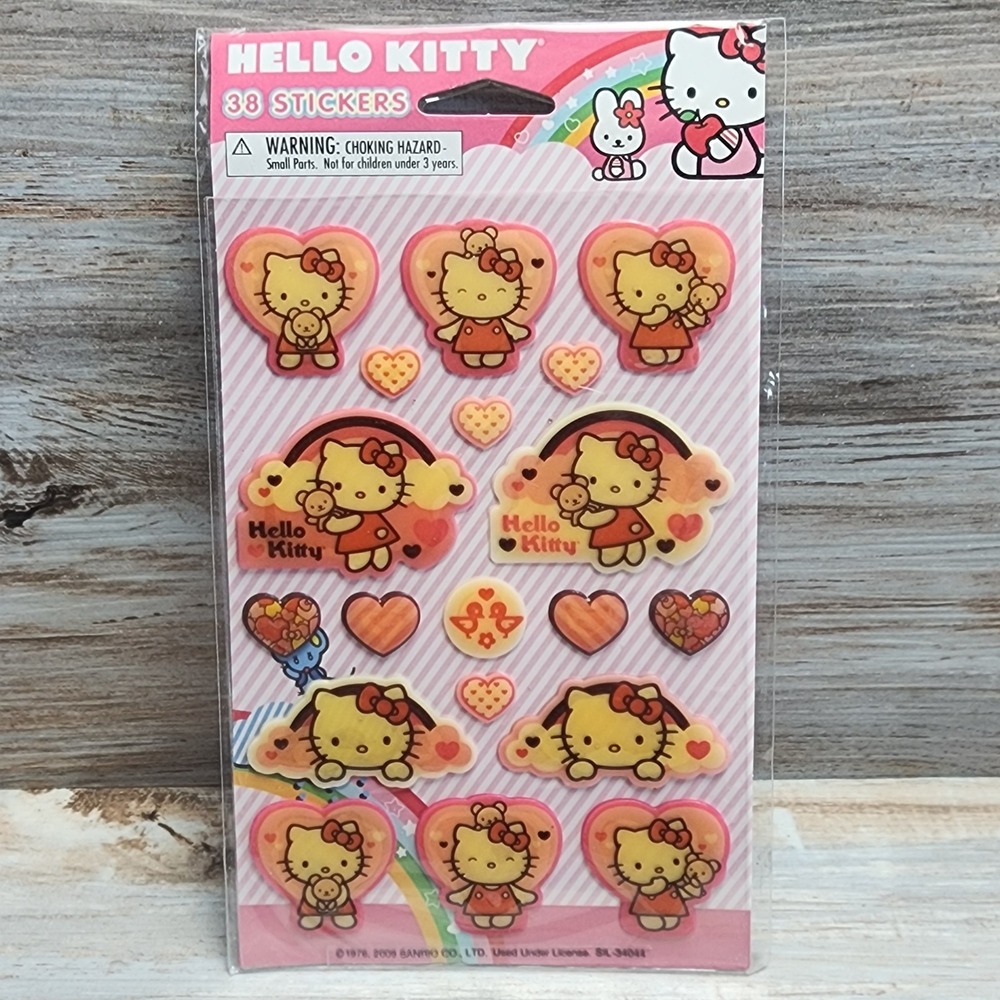 Sanrio Hello Kitty 38 Puffy Stickers 2009 American Greetings SIL-34044 New